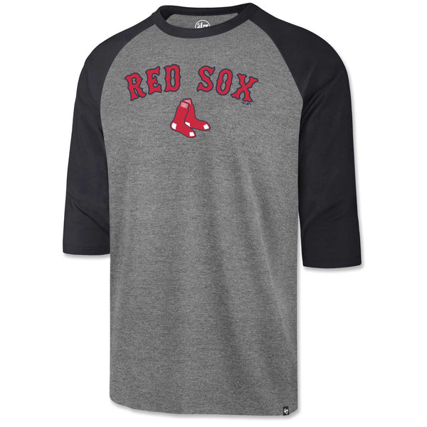 Boston Red Sox 3/4 Sleeve Baseball Shirt 47 Brand Gray Size Medium