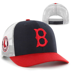 Men's Boston Red Sox '47 Navy/Red Sidenote Trucker Snapback Hat