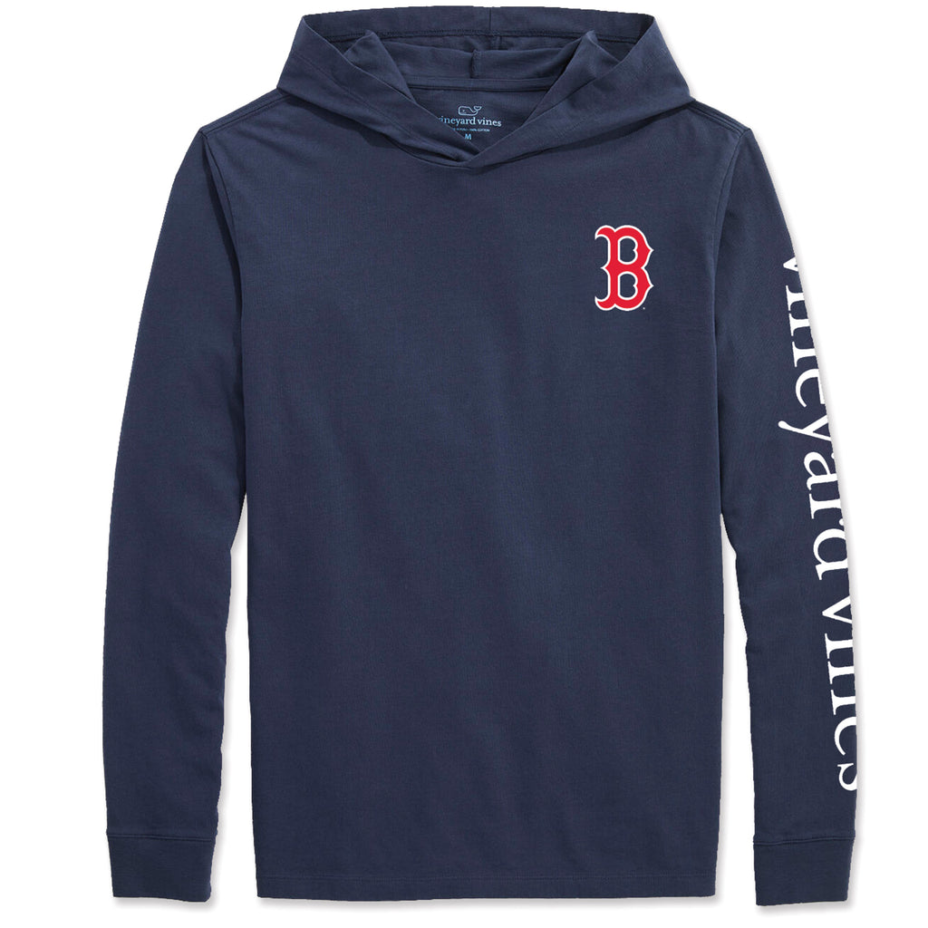 Boston Red Sox Vineyard Vines Logo Hoodie Long Sleeve T-Shirt - White